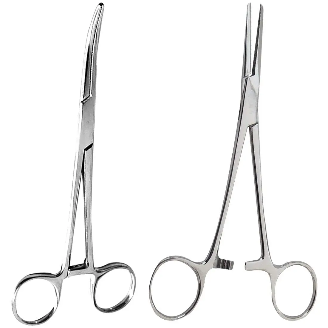1pc Stainless Steel Hemostatic Forceps Surgical Forceps Tool Hemostat Locking Clamps Forceps Fishing Pliers Curved/Straight Tip image 2