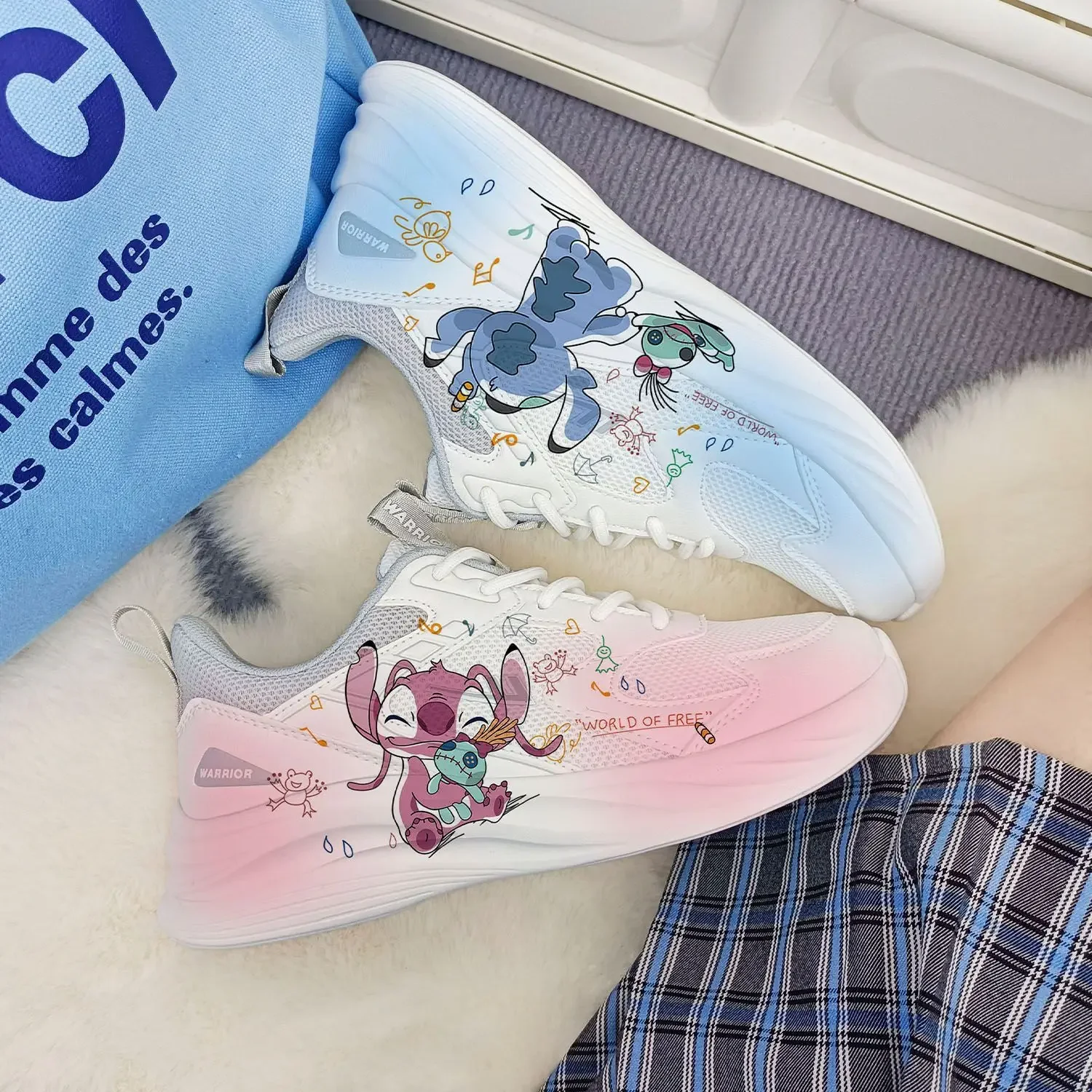 Disney girls Stitch princess cute Casual shoes non-slip soft bottom sports shoes for girlfriend gift