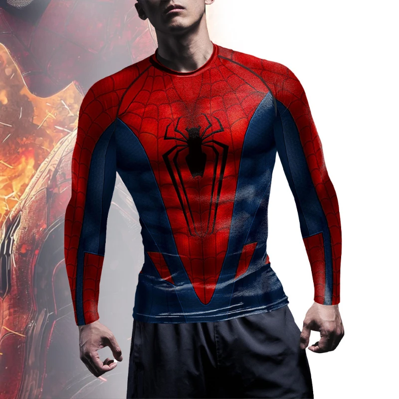 

Superhero Spider Cosplay Costume Halloween Zentai Spiderman Bodysuit Adults Gym Fitness Sportswear Party Long Sleeve Tops