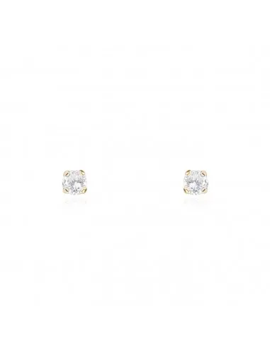 Earrings Bebe gold 18k claw zirconia 3 mm