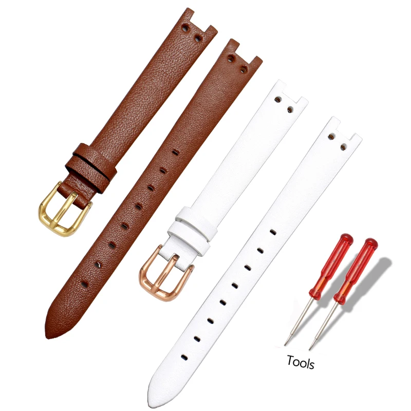 Genuine Leather Strap for Anne Klein Watchband Notch AK Watch Band AK1950 AK9442 AK9918 AK9168 Small Dial Retro Bracelet 12mm