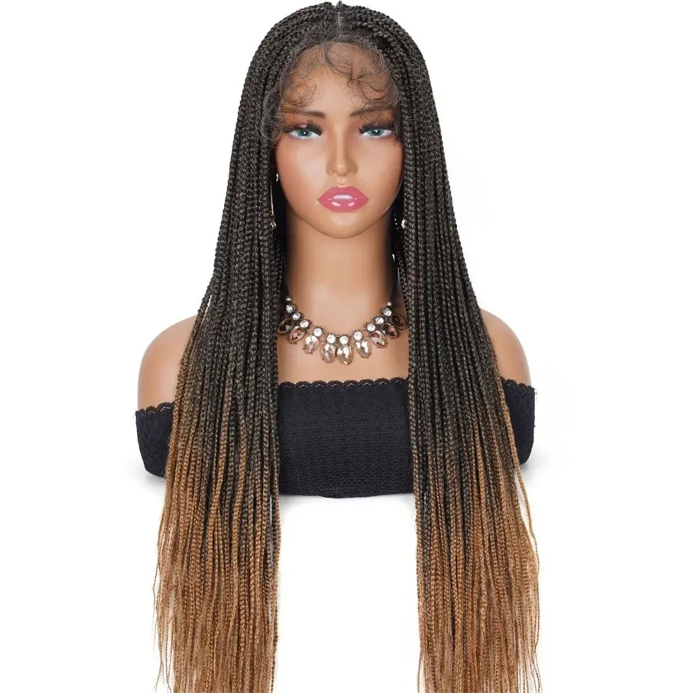 Peruca trançada de renda completa sintética jumbo tranças peruca para mulher 24 Polegada afro dreadlocks renda transparente peruca de cabelo do bebê moda