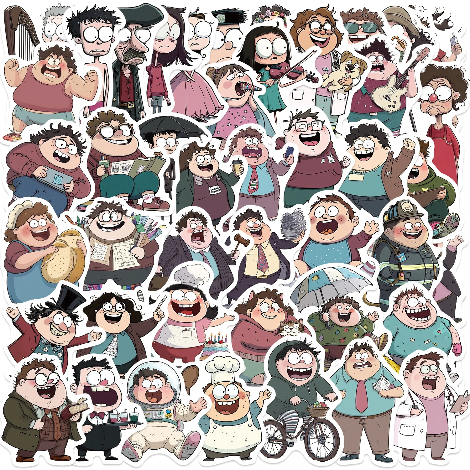 

10/30/50PCS Interesting Clumsy Characters Sticker Funny Cartoon Decal DIY Scrapbook Journal Phone Luggage Fridge Stickers Gifts