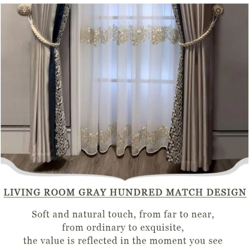Thermal Insulated Blackout Curtains for Bedrooms and Living Rooms - Modern French Style Window Treatments with Unique Design