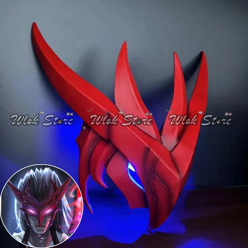 Game Yone Cosplay Masker Game LoL De Unforgotten Yone Rollenspel Hars Rood Masker met LED Licht Mannen Halloween Carnaval Party Props