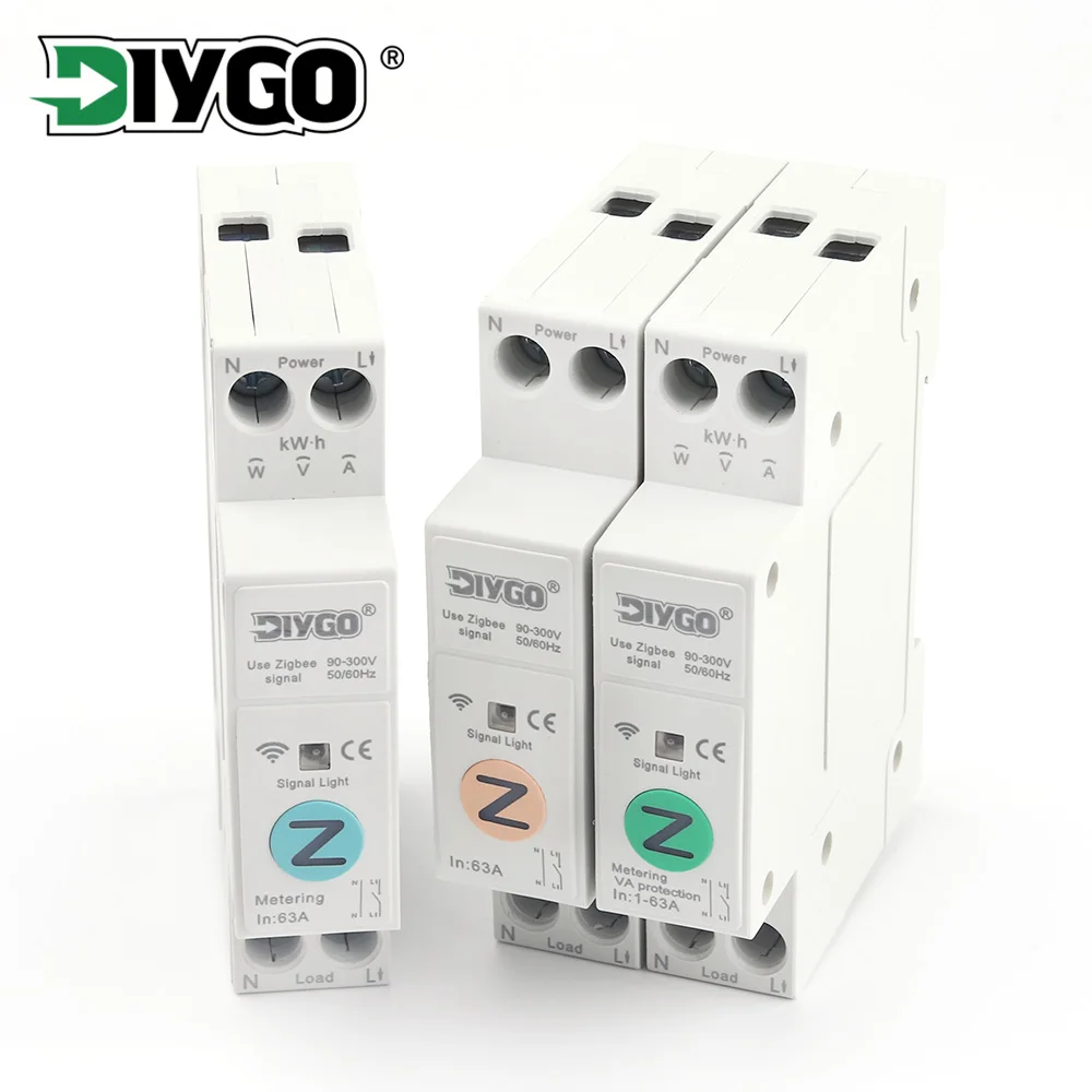 

63A 1P+N Zigbee/WiFi Smart Switch Circuit Breaker Energy Meter Kwh Metering Timer Relay Leakage Protection MCB Tuya SmartLife