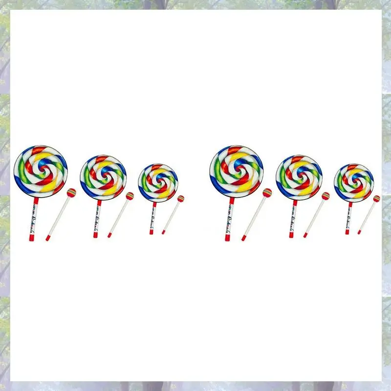 2X أدوات أورف طبلة المصاصة 6/8/10 بوصة ثلاثة حجم الدعائم الرقص أدوات قرع طبلة يدوية ألعاب تعليمية