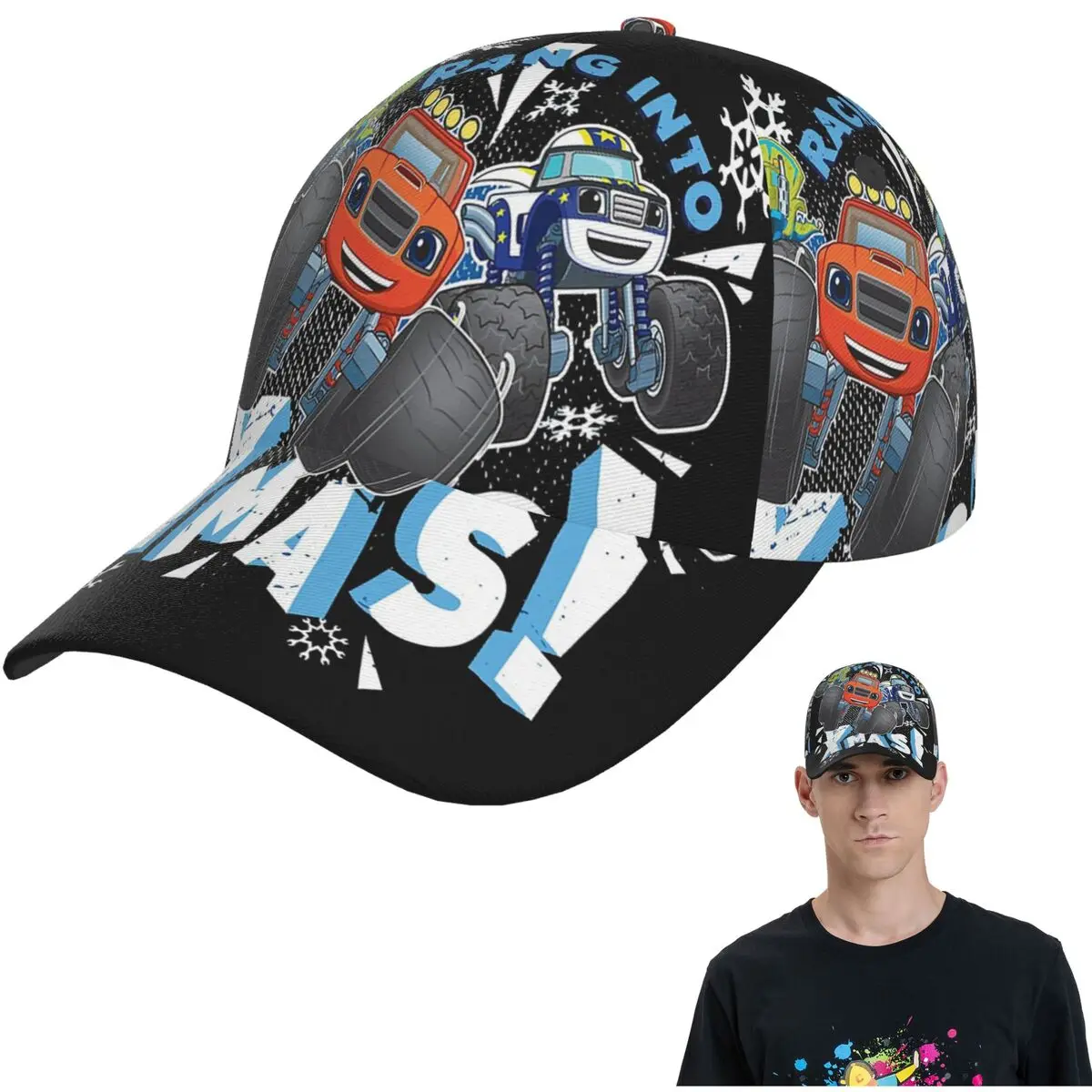 

Blaze And The Monster Machines 5-сетчатые бейсболки Snapback Модные бейсболки Дышащие повседневные кепки для улицы