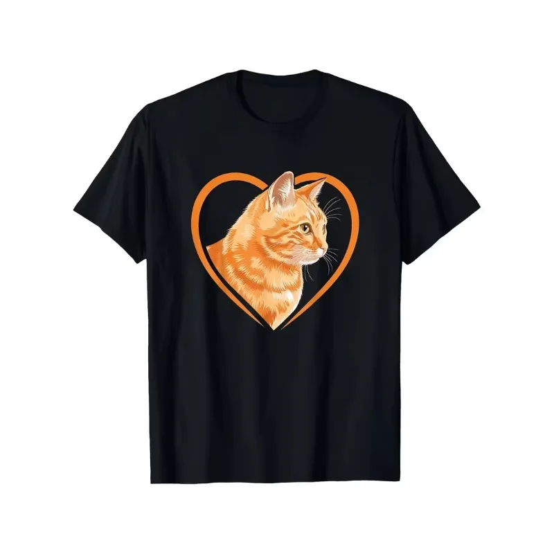 Funny Letter Bread Cat Graphic T-Shirt Men Women Casual Crew Neck Short Sleeve Top Cute Orange Cat Humorous Design Daily Wear
