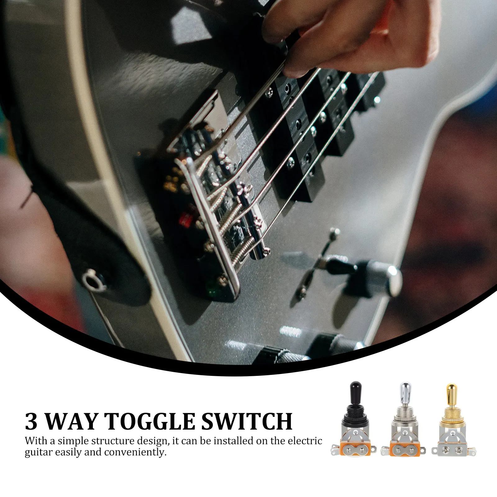 

3 Pcs Pickup Switch Metal Guitar Toggle Selector The Way Parts Pointy Accessories