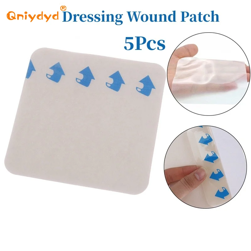 5PCS Hydrocolloid Adhesive Dressing Wound Dressing Sterile Thin Healing Pad Patches