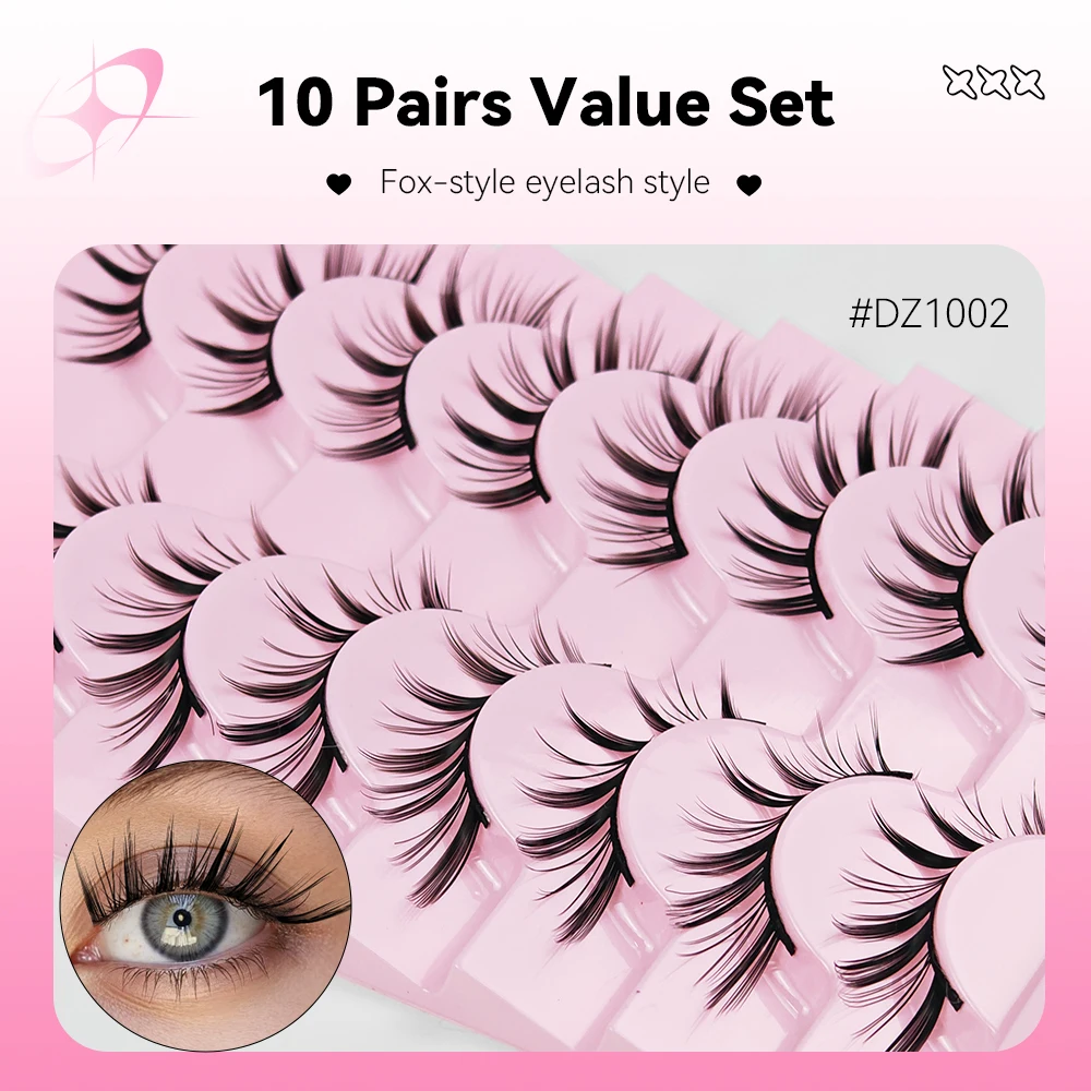 7/10 pares naturais longos e fofos cílios postiços finos cílios 3d segmentados cílios postiços cílios compõem