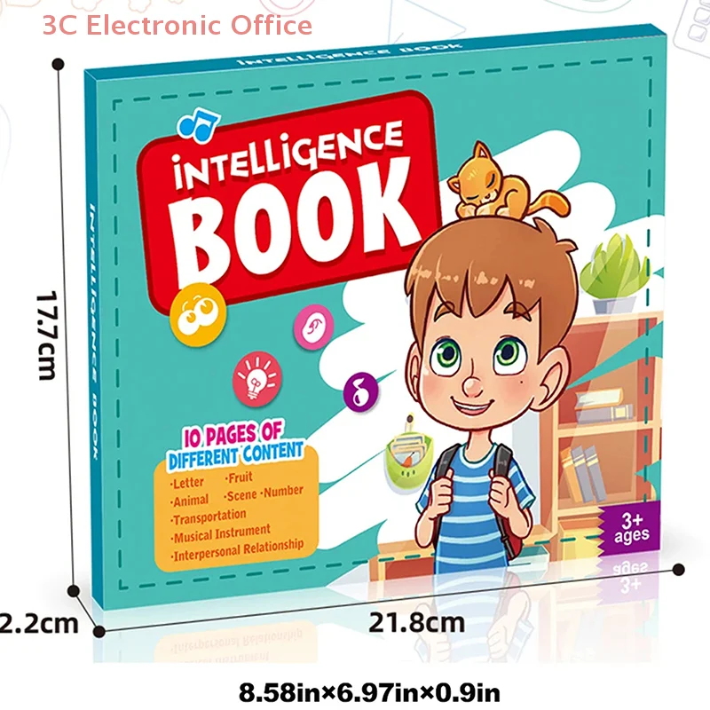 Livro de toque de aprendizagem de inglês ingenado para crianças, função de som interativa, caneta reutilizável, excelente presente de aniversário.