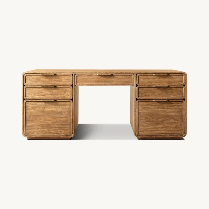 &Popular Design Modern Minimalist Style Furniture Solid Wood Office Desk Suitable for Office Building