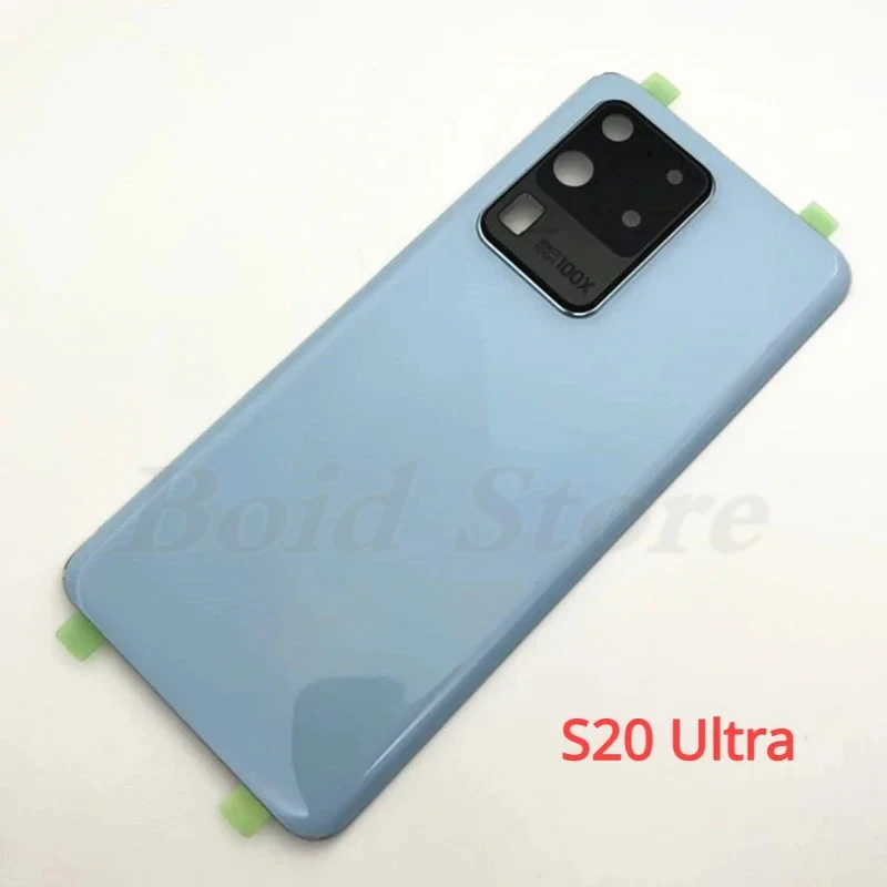 Battery Back Cover For Samsung Galaxy S20 Ultra G988 Glass Panel Rear Door Housing Case Camera Glass Lens