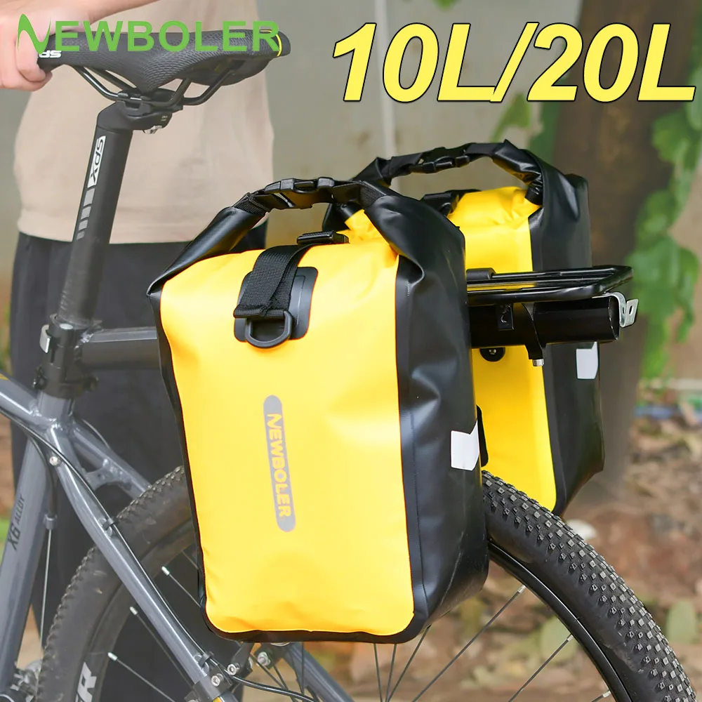 

NEWBOLER Bike Pannier Bag 10/20L Quick Release Bicycle Tail Back Seat Rack Side Bag Cycling Bikepacking Travel Storage Bag