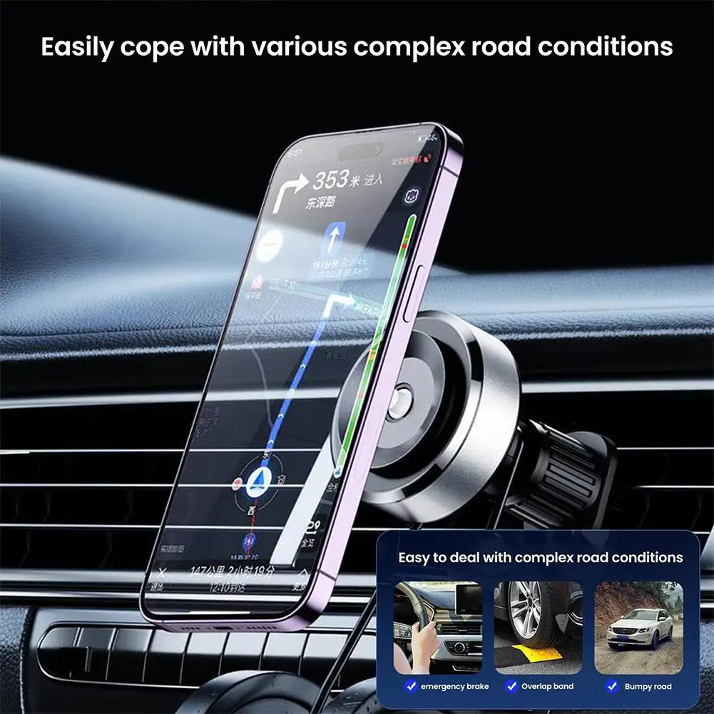 Vacuum Adsorption Car Phone Holder 15W QI Wireless Phone Charger for iPhone Car Air Vent Mount Fast Charging For Ma T1N7