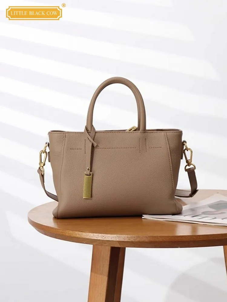 

Women Vintage Genuine Leather Small Square Bag Solid Color Zipper New Single Shoulder Bag Casual Handbag Female Crossbody Bags