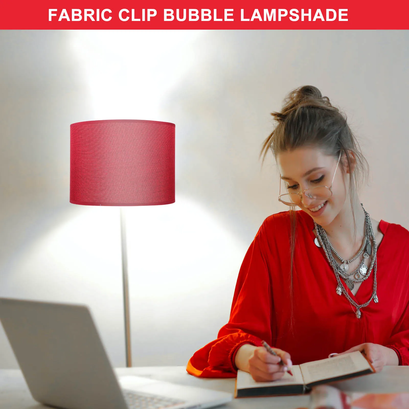 

Премиальный круглый тканевый абажур: устойчивая конструкция, не выцветает, для гостиной, спальни, кабинета, универсальный светильник-накладка