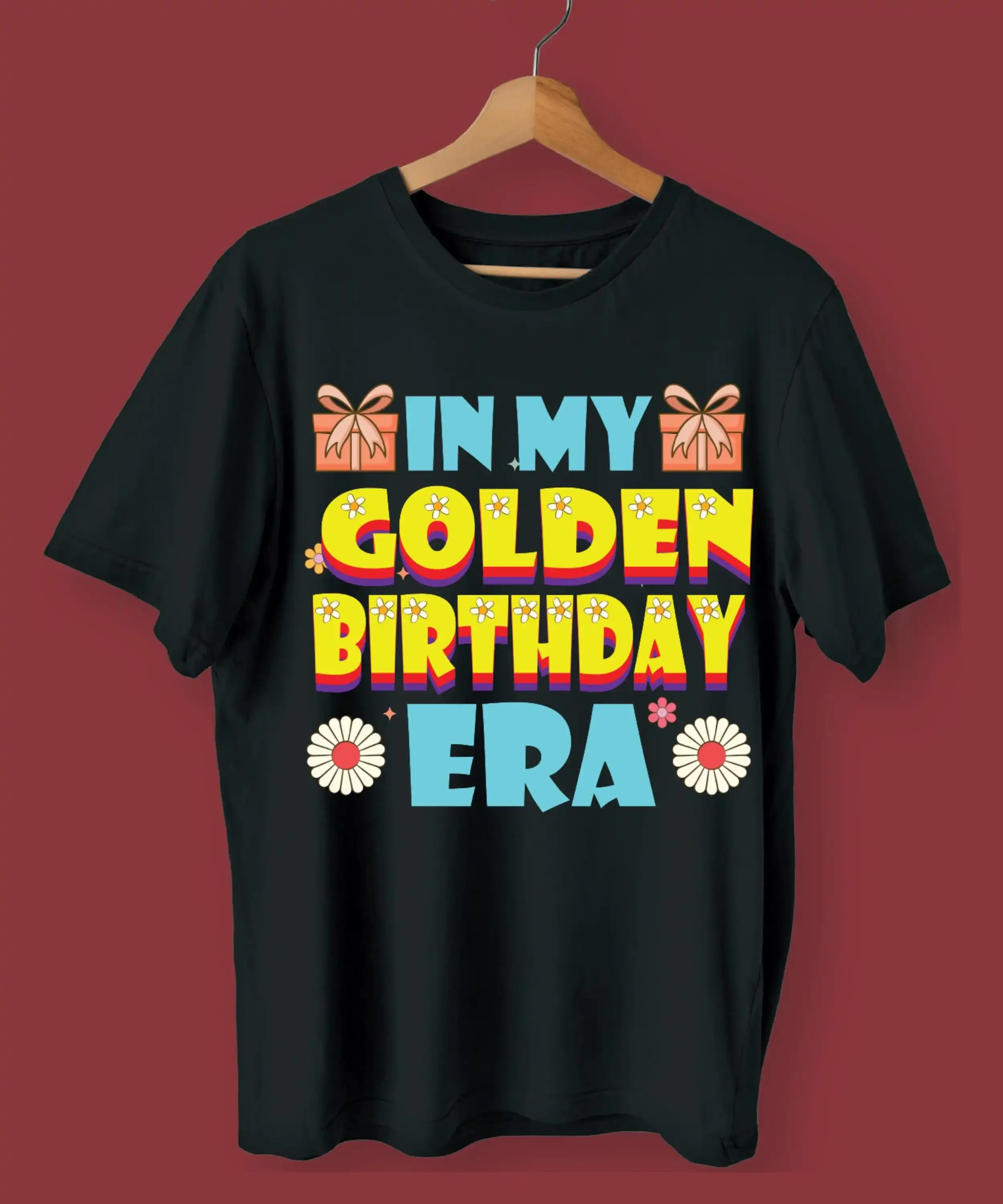 Retro Groovy In My Golden Birthday Era T-Shirt Girl Party Vibes