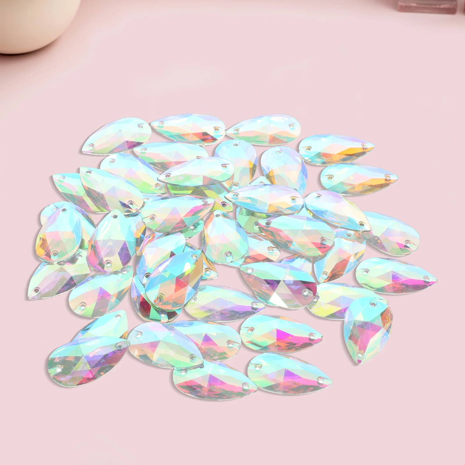 

50Pcs Resin Rhinestone Flat Back Teardrop Crystals 17x28mm Sew Glue for Costume Apparel Jewelry Decoration Resin Rhinestone