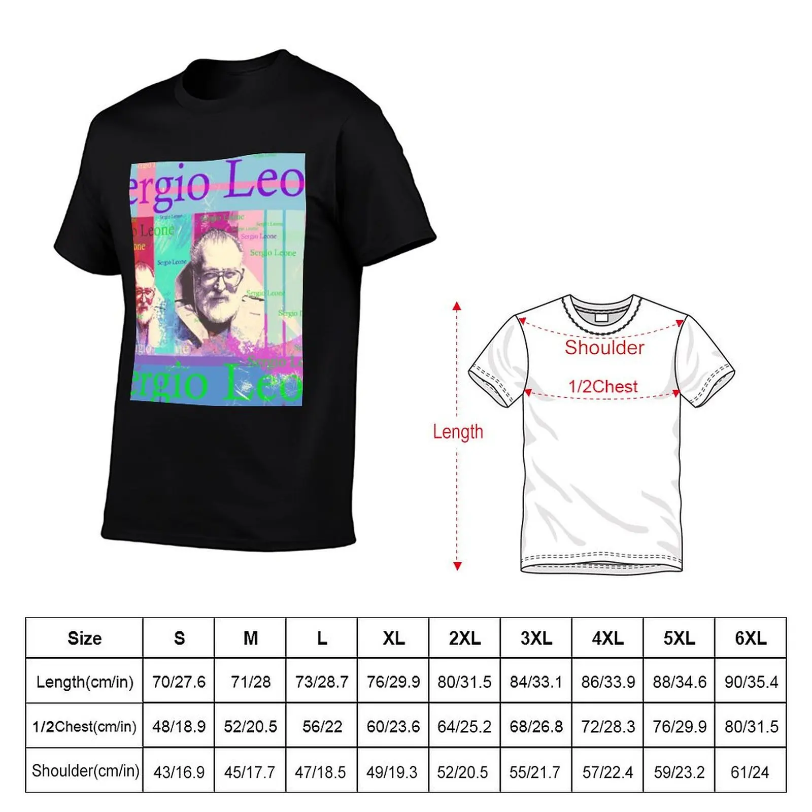 Director Sergio Leone, aesthetic portrait T-Shirt Casual Breathable Short Sleeve Top