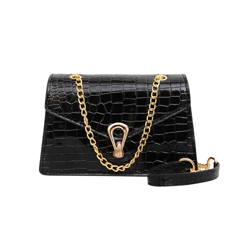 1 PC Crocodile Leather Shoulder Chain Bag Spring Summer Lock Crossbody Bag Fashion Trend Shoulder Bag