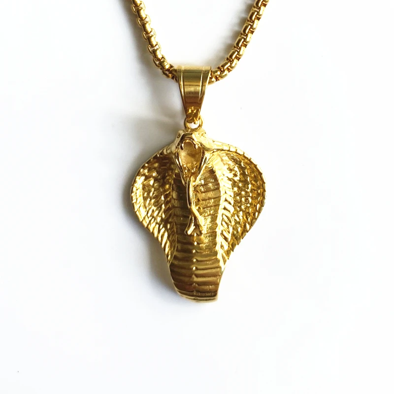 

New arrival hip hop Snake Cobra Pendants Necklace For Women/Men Punk Gold Color Stainless Steel Chain Trendy Jewelry Gifts