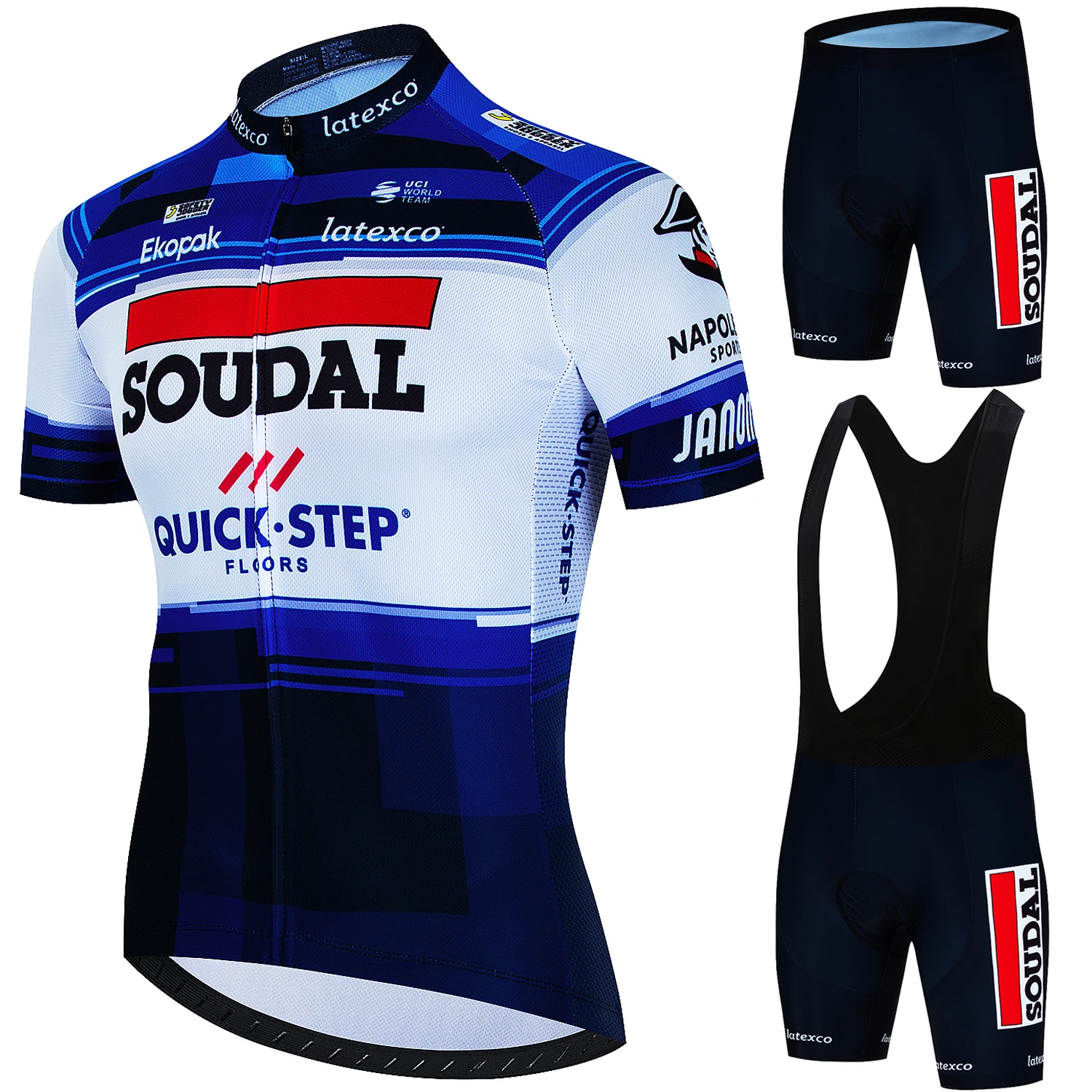 QUICK STEP Cycling Mtb Men\'s Suit Maillot Cyclisme Clothes Man Summer 2024 Pants Gel Jerseys Sportswear Uniform Road Bike Jersey