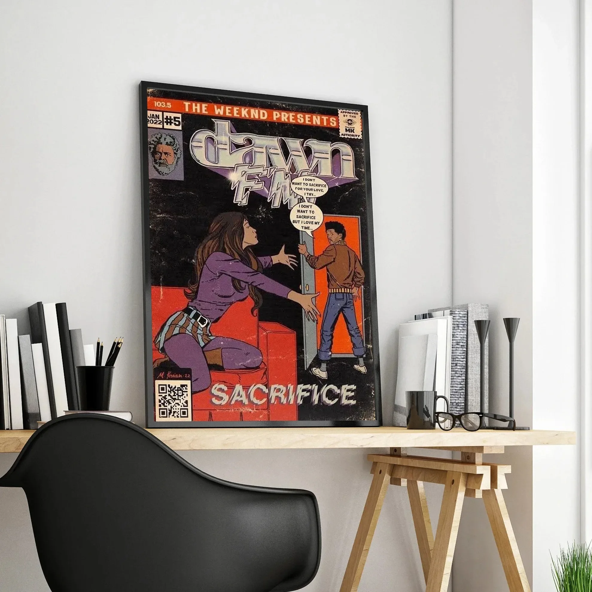 Canvas Painting Poster Wall Art Rapper The Weeknd Mask Poster Set Hip Hop Music Album Starboy House of Balloons Comic Aesthetic