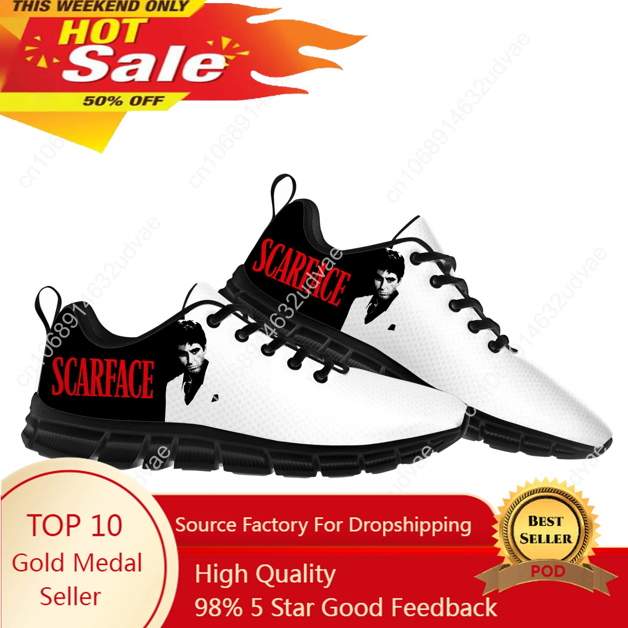 Scarface Sports Shoes Mens Womens Teenager Kids Children Sneakers High Quality Al Pacino Casual Sneaker Couple Custom Shoes