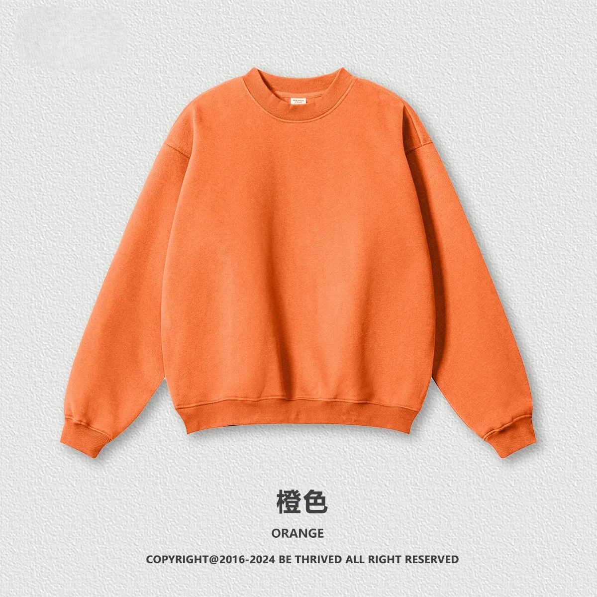 round collar sweatshirt extra warm high quality fleece clothes baggy sweatshirt black crewneck custom logo
