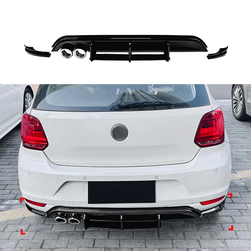 

Car Rear Bumper Cars Rears Lip Spoiler Auto Exterior Modifications For VM Polo MK5 6R 2009-2014 Autos Parts