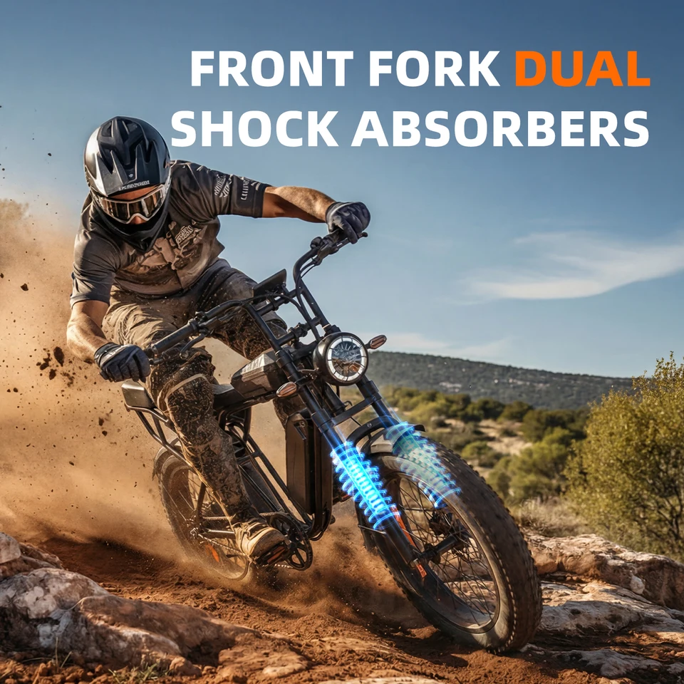 X5 20 Inch Fat Tire All Terrain Electric Bike 1500W Peak Motor E-Bike 48V15AH Removable Battery Dual Disc Brake Adult Electric Bicycle Off Road Beach Snow image 4