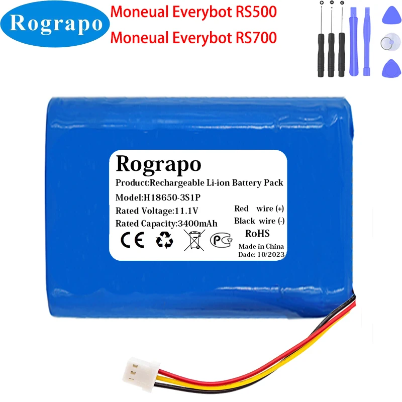 Nowy Robot 11.1V 3400mAh 12 j001609 do Moneual Everybot RS500 RS700 Edge Robotic