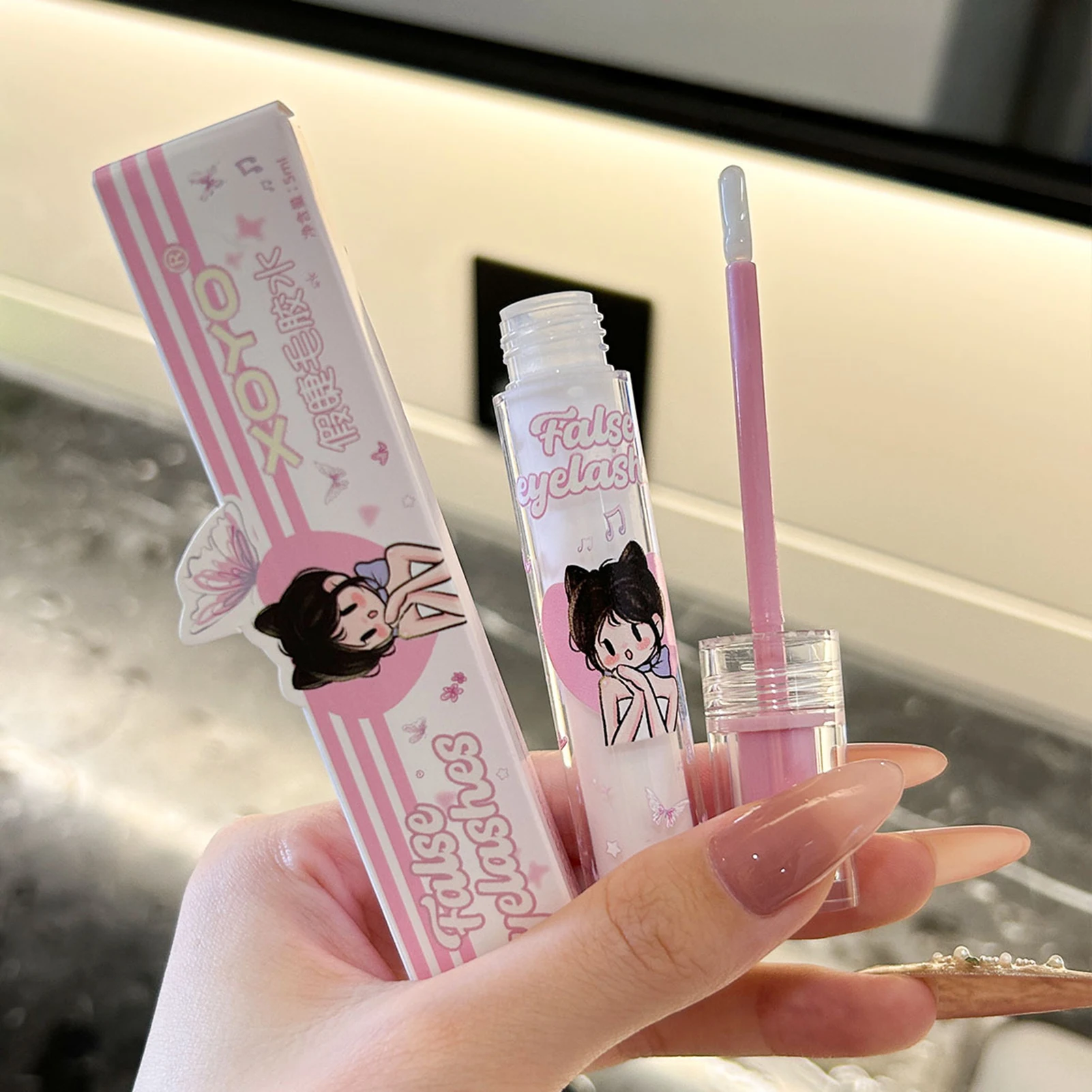 5 ミリリットル痕跡まつげエクステンション接着剤超強力速乾性まつげ接着剤自己粘着二重まぶた接着剤ラッシュエクステンションツール