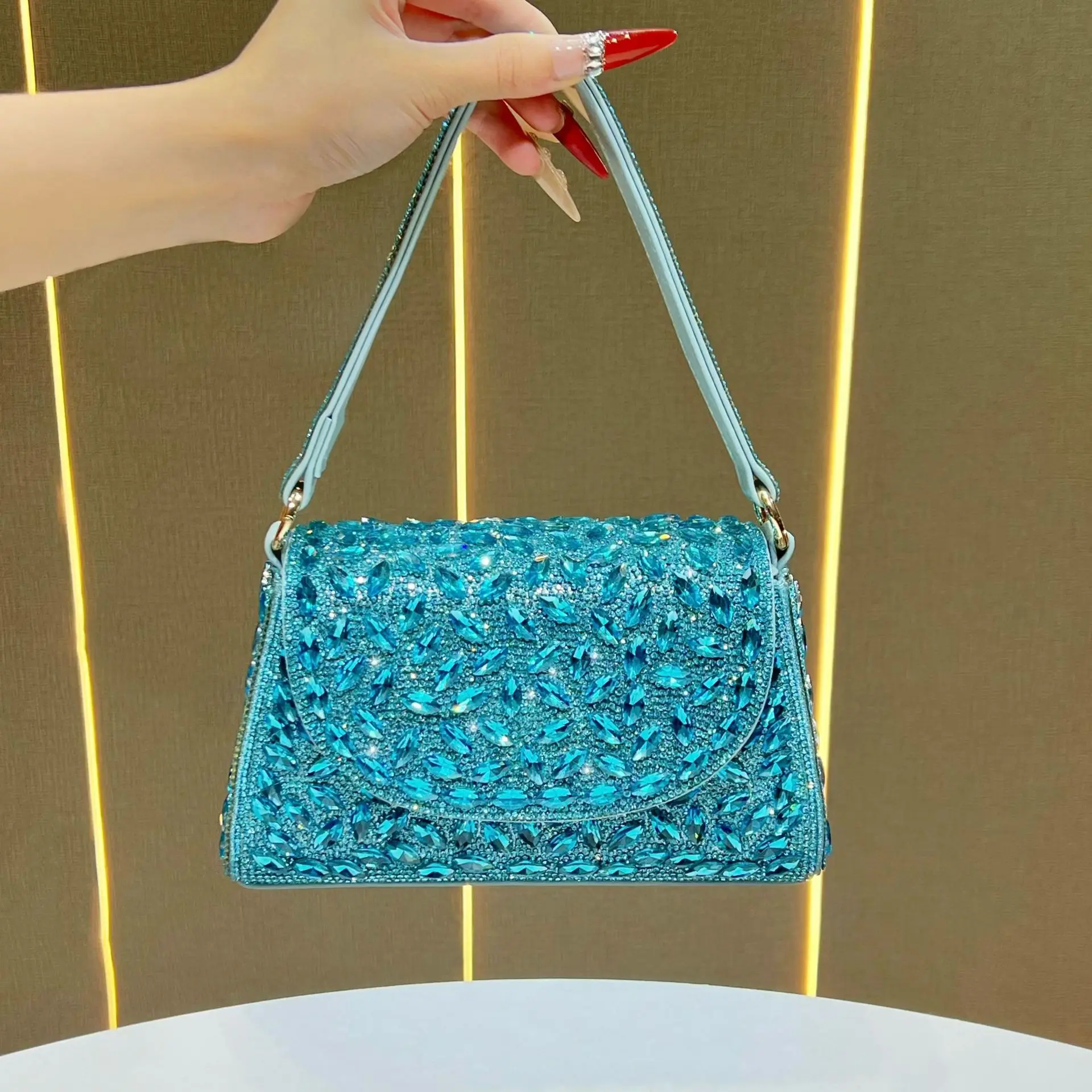 

Сумка-клатч для чонсама, элитная легкая роскошная вечерняя сумка, кроссбоди со стразами и бриллиантами