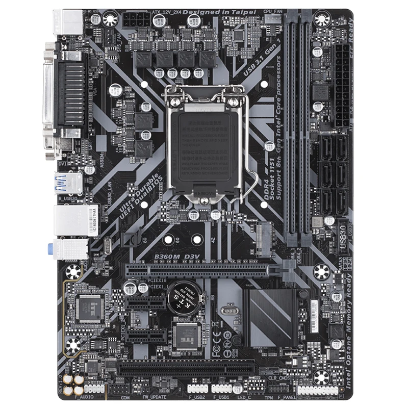 Gigabyte GA B360M D3V Motherboard 32GB LGA 1151 DDR4 Mainboard LGA1151 Supports Intel i9 / i7 / i5 / i3 8th 9th CPU