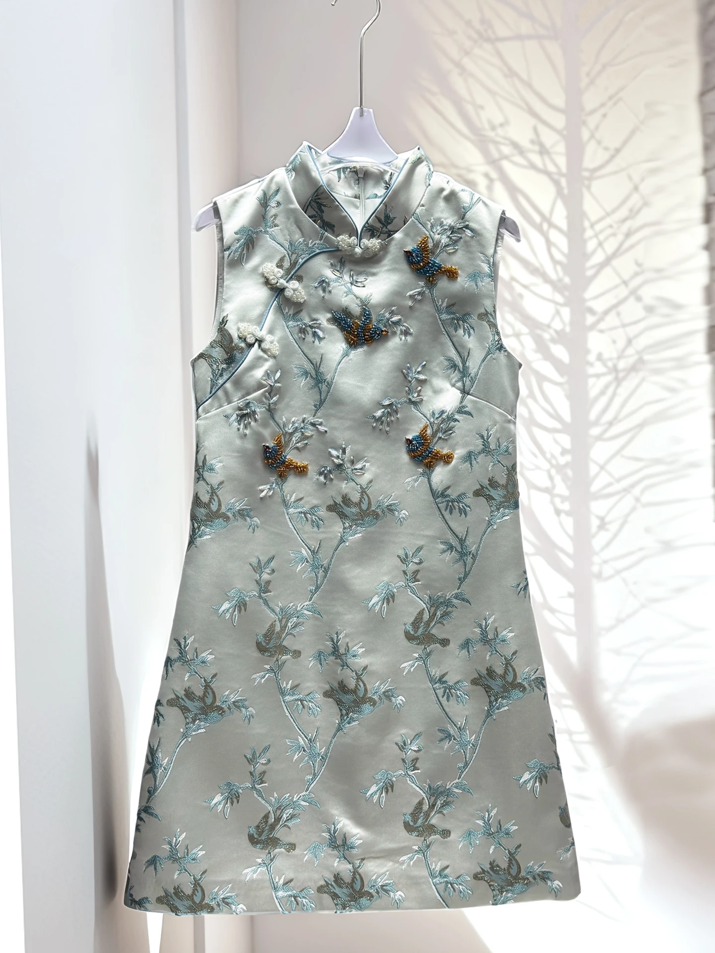 

Новое платье-ципао Svel 2026 с эффектом похудения, с пуговицами, традиционное китайское, короткое, с цветочным принтом