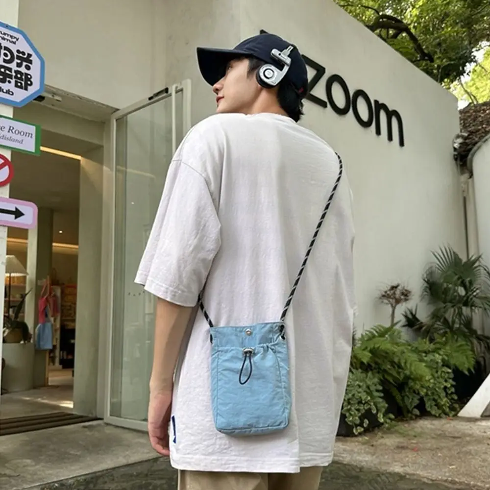 Fashion Canvas Shoulder Crossbody Bags Solid Color Lightweight Phone Bag Minimalist Style Small Coin Purse for Girls