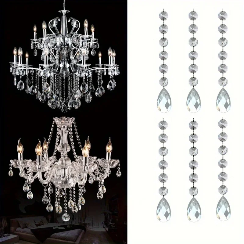 5pcs, Crystal Pendant Christmas Tree Decoration Wedding Party Decoration Home Door Curtain Table Lamp Decoration