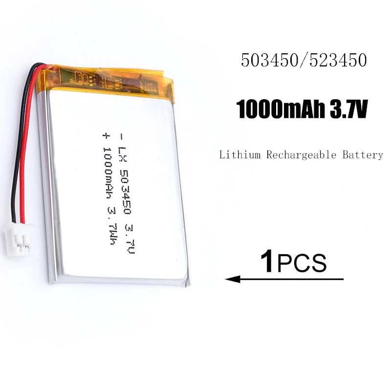 503450/523450 1000mAh 3,7V Polymer-Lithium-Akku für PS4, Kameras, GPS, Bluetooth-Lautsprecher 3,7V Batterien