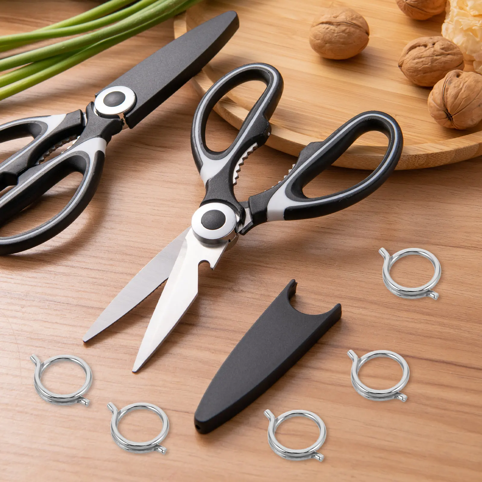 15Pcs Kitchen Shears Spring Replacement Precision Poultry Shears Springs Automatic Rebound for Chicken Bone Cutting Heavy Duty