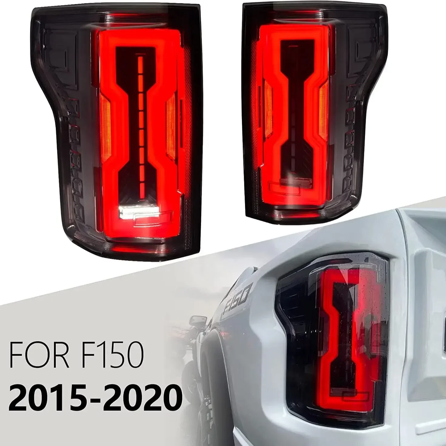 

LED dynamic tail lamp back lamp stop light turn signal light for F-150 F150 Raptor 2015- 2020 assembly rear light plug and play