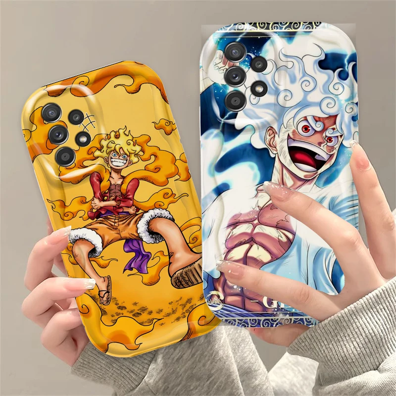 Cute P-ieces L-uffys Cute For Samsung A55 A54 A53 A52 A35 A34 A33 A32 A25 A24 A23 A22 A21S A15 5G Wave Oil Funda Phone Case