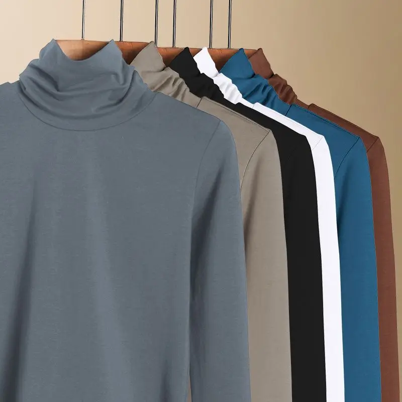 

Autumn Winter Fashion Casual Solid Turtleneck Women's Black Slim Fit Long Sleeve T-Shirt 2025 Charming Turtleneck Top Clothes