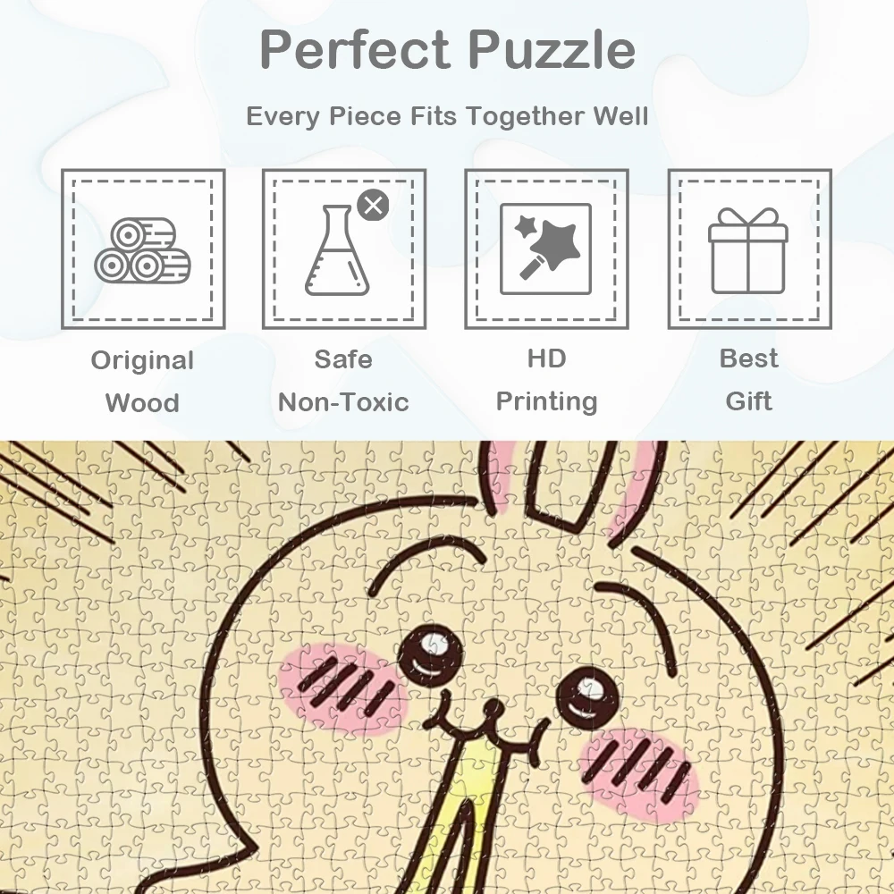 Sanrio Usagi Kawaii Jigsaw Puzzles MINISO Sanrio Series Games and Puzzles Japanese Style Cartoon Anime Adult Paper Jigsaw Puzzle