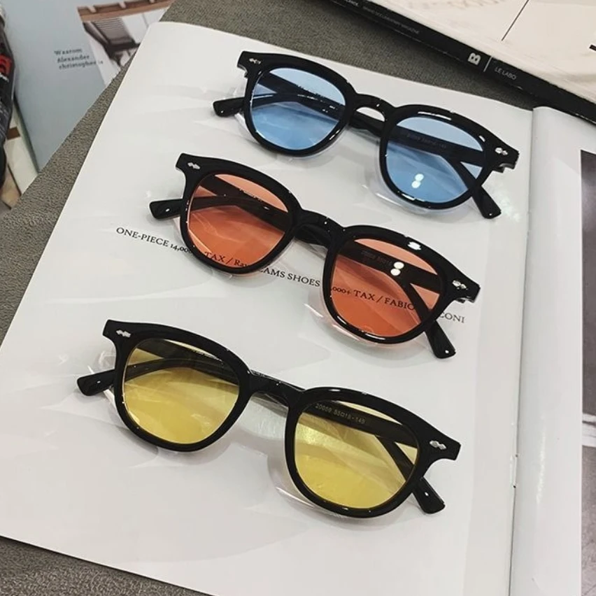 New Small Round Sunglasses for Men Women Vintage Fashion Anti Blue Light Glasses Sun Shades Driving Eyewear