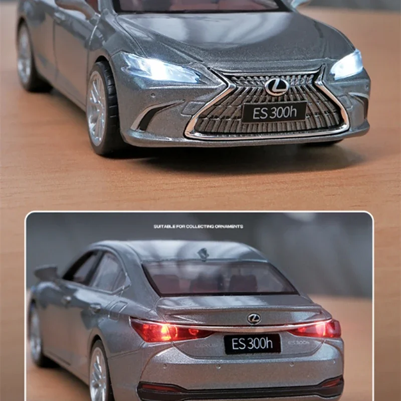 Lexus ES300h Alloy Car Model, Diecasts Metal Toy Vehicles, Alta Simulação, Coleção de Som e Luz, Toy Kids Gift, 1:35