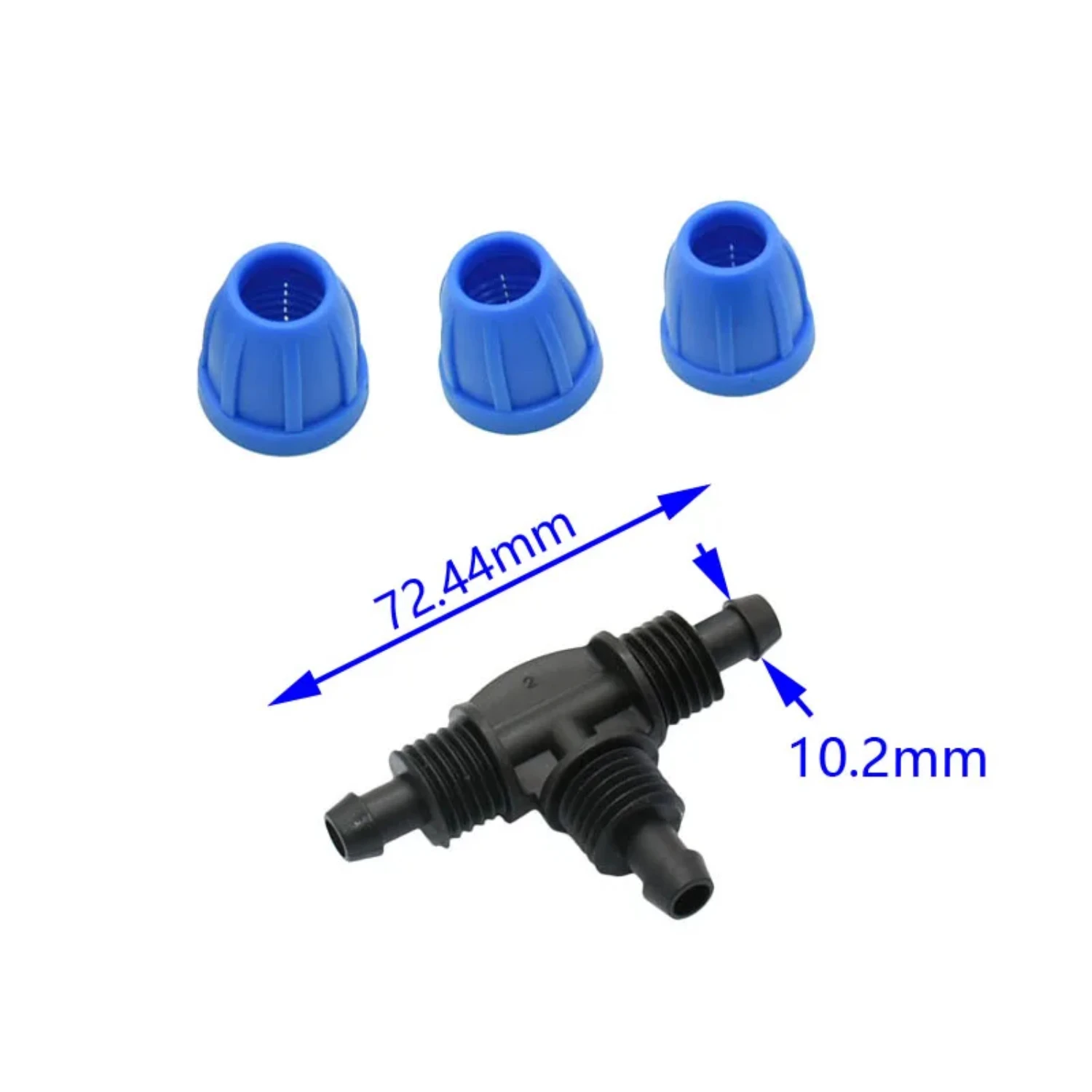 Garden Hose 3/8 Tee Barb Connector lock Nut 8/11 Water Splitter Water T Type 3- Way Connector 40Pcs Hose adapter garden  way